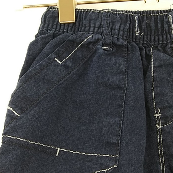 💙 NEXT Elasticated Waist Linen Blend Cargo Shorts - Picture 2 of 4